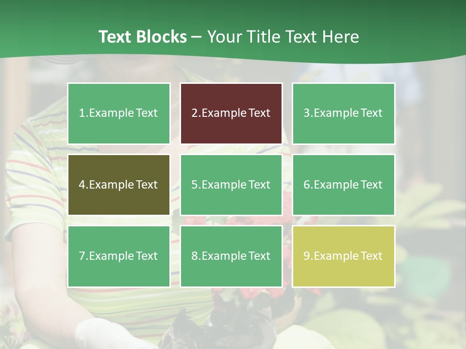 A Woman In A Hat Is Holding A Potted Plant PowerPoint Template