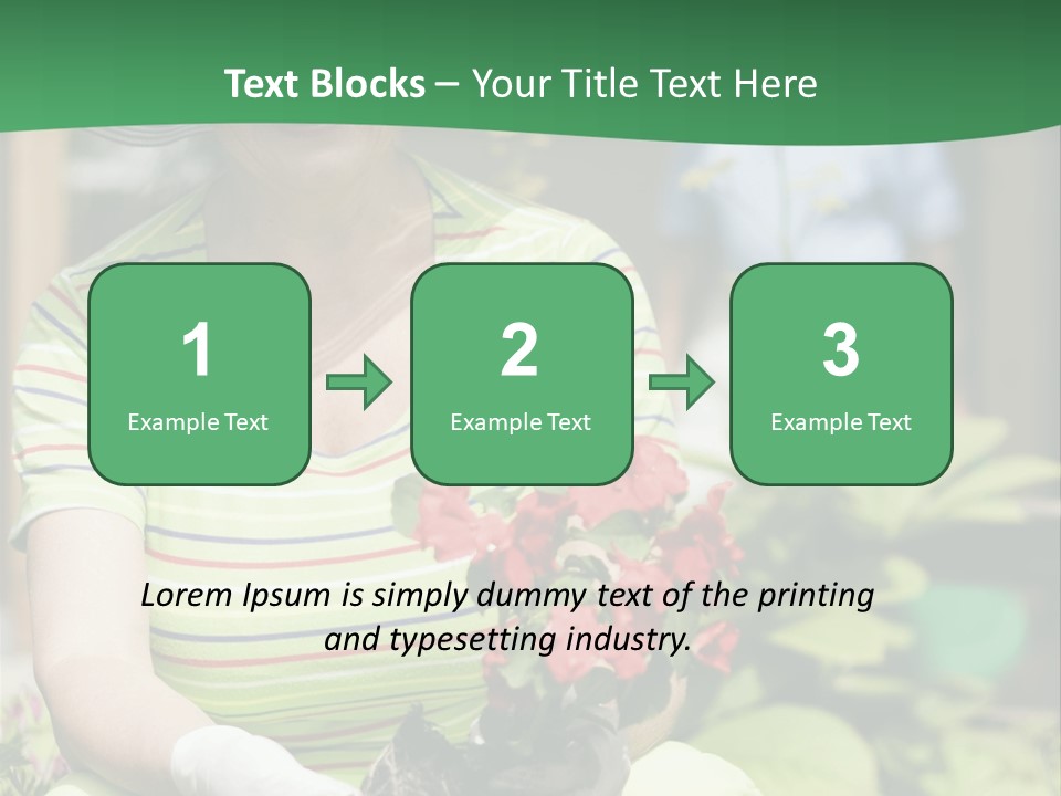 A Woman In A Hat Is Holding A Potted Plant PowerPoint Template