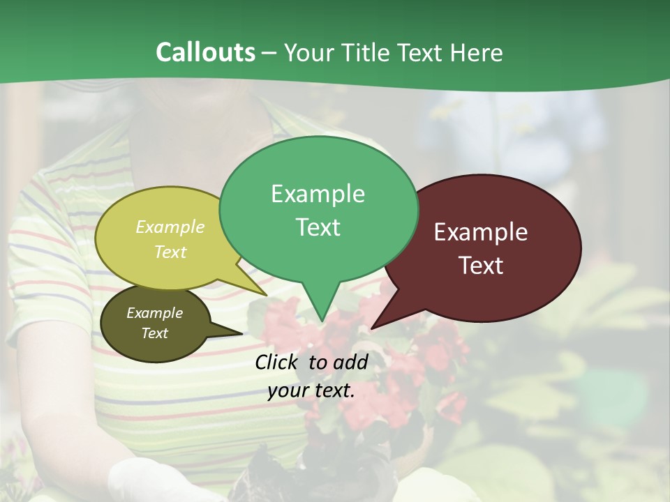 A Woman In A Hat Is Holding A Potted Plant PowerPoint Template