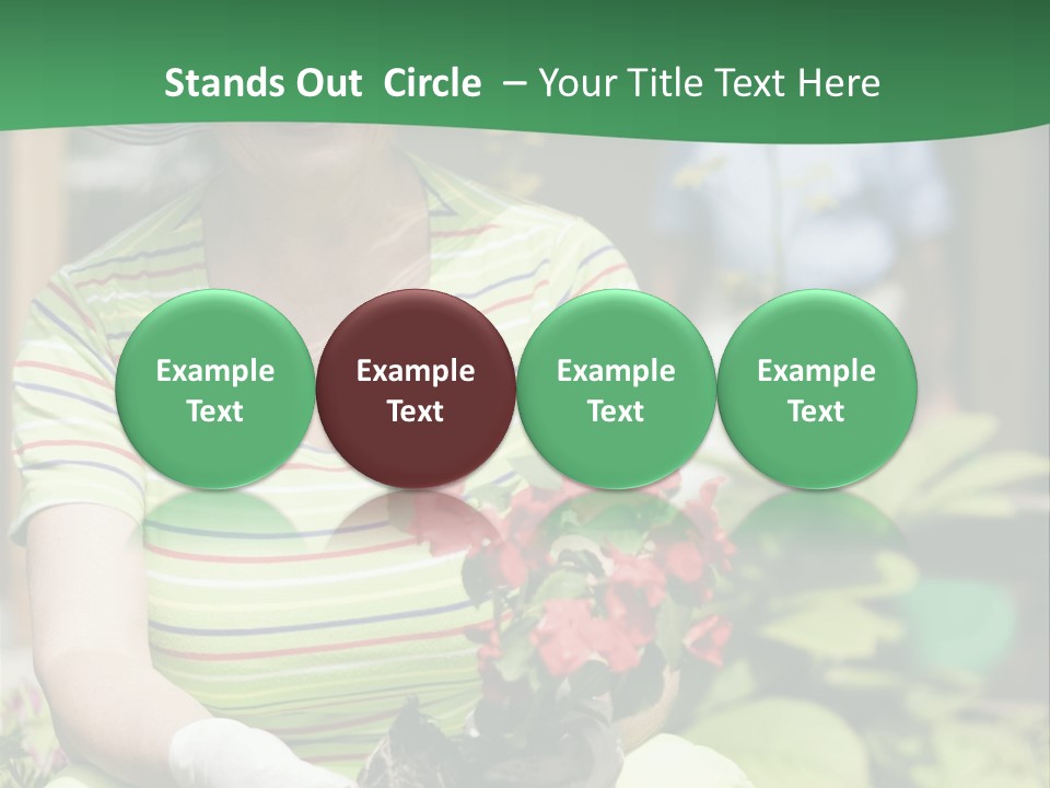 A Woman In A Hat Is Holding A Potted Plant PowerPoint Template