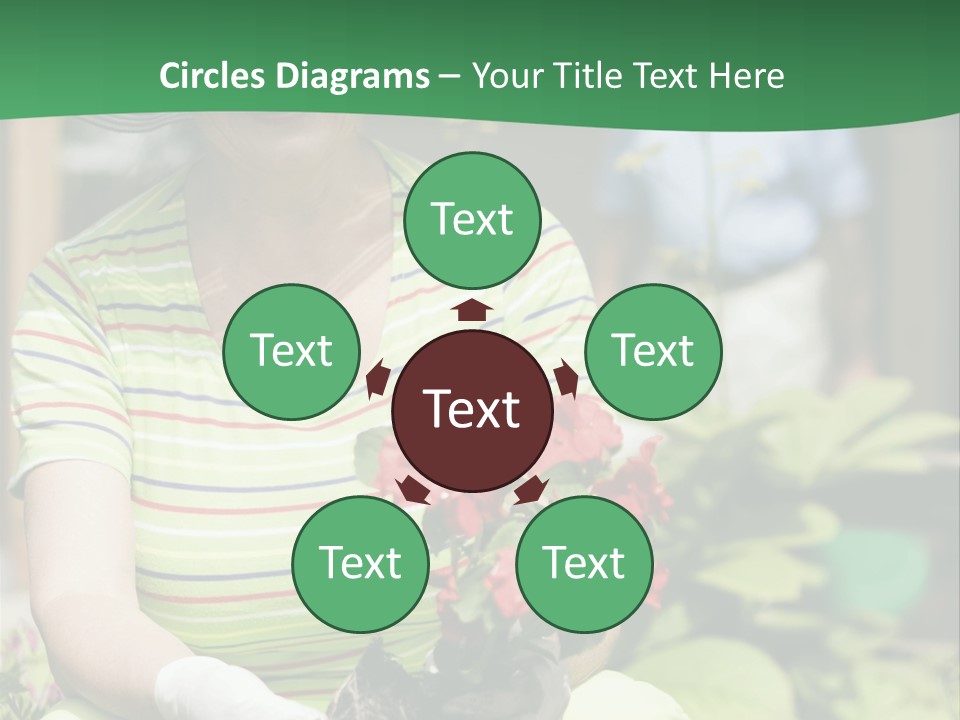 A Woman In A Hat Is Holding A Potted Plant PowerPoint Template