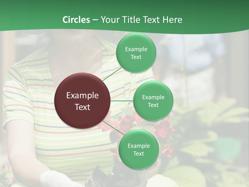 A Woman In A Hat Is Holding A Potted Plant PowerPoint Template