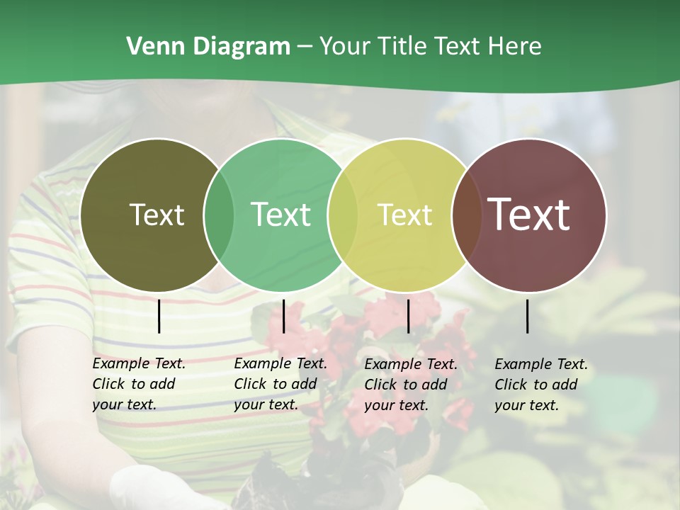 A Woman In A Hat Is Holding A Potted Plant PowerPoint Template