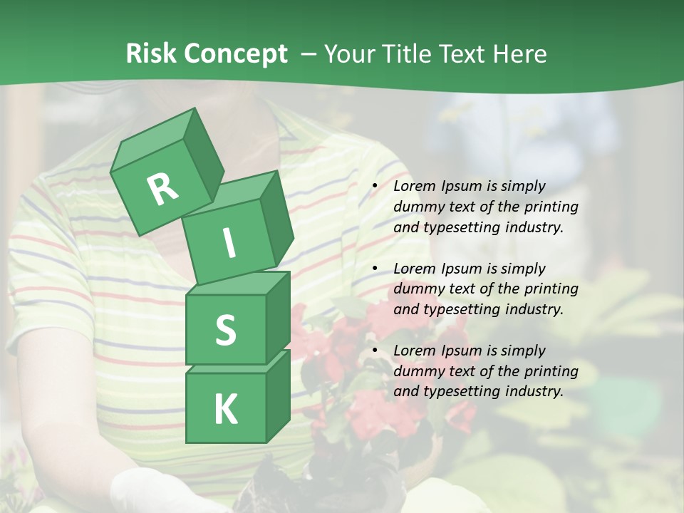 A Woman In A Hat Is Holding A Potted Plant PowerPoint Template