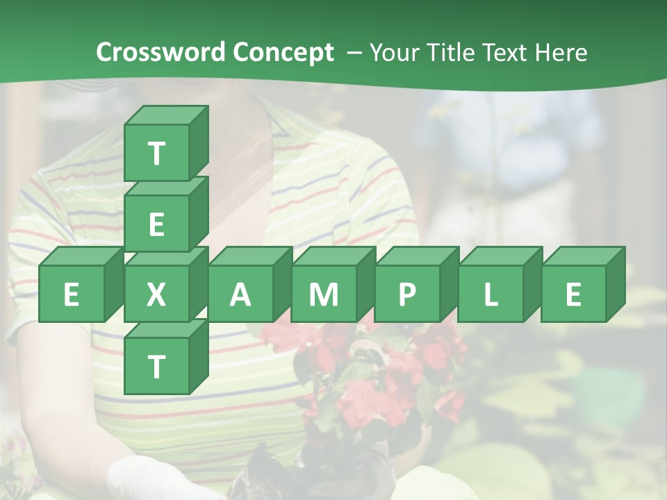 A Woman In A Hat Is Holding A Potted Plant PowerPoint Template