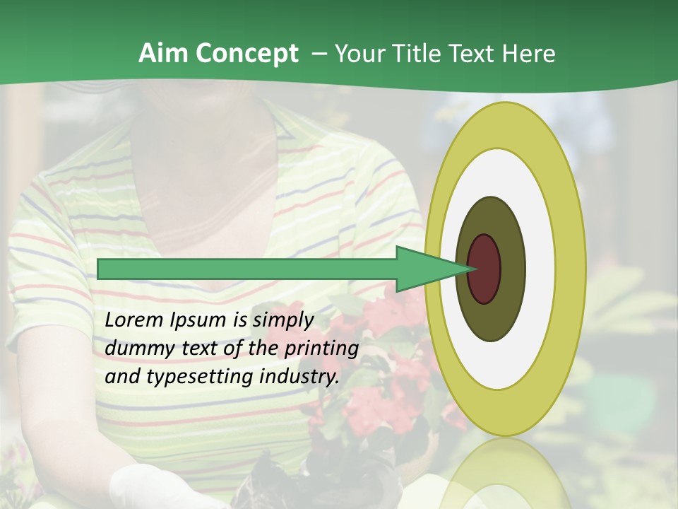 A Woman In A Hat Is Holding A Potted Plant PowerPoint Template