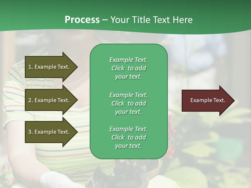 A Woman In A Hat Is Holding A Potted Plant PowerPoint Template