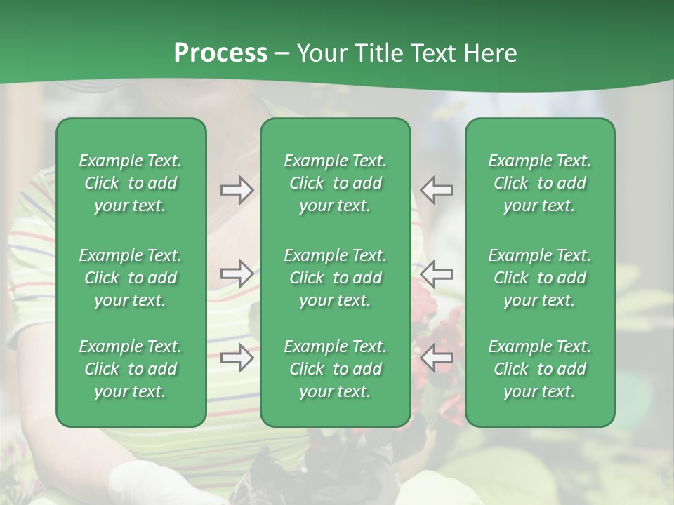 A Woman In A Hat Is Holding A Potted Plant PowerPoint Template