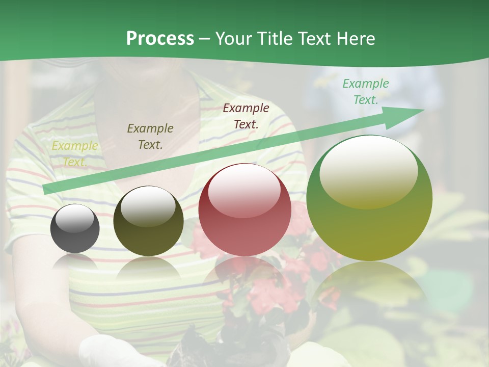 A Woman In A Hat Is Holding A Potted Plant PowerPoint Template