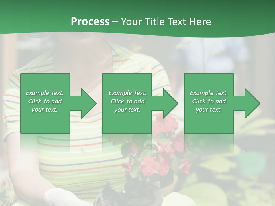 A Woman In A Hat Is Holding A Potted Plant PowerPoint Template