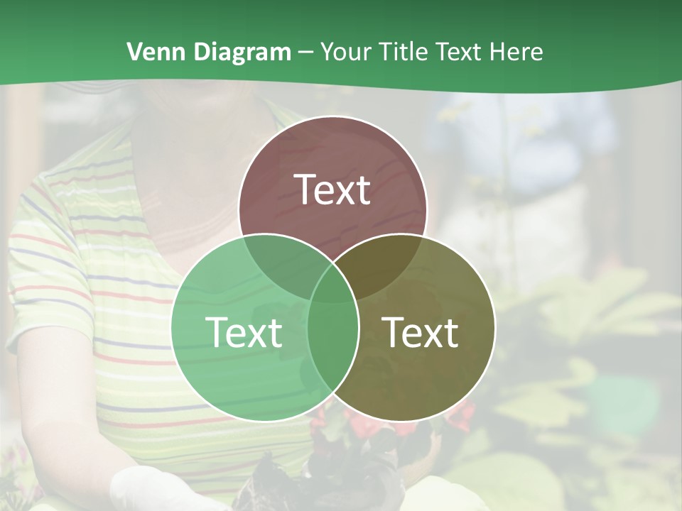 A Woman In A Hat Is Holding A Potted Plant PowerPoint Template