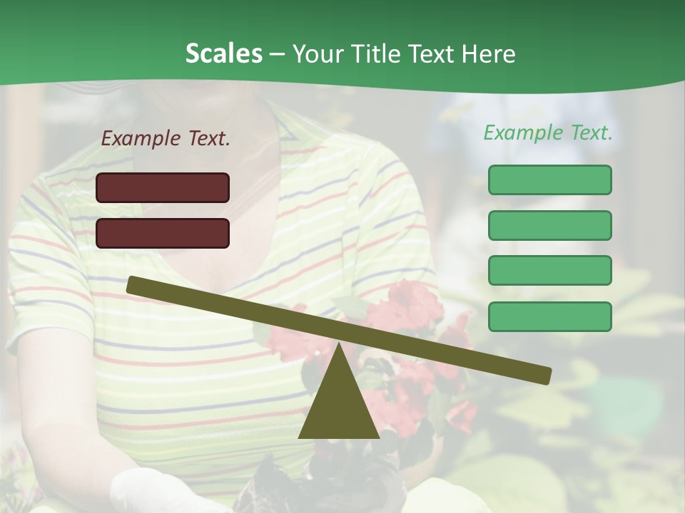 A Woman In A Hat Is Holding A Potted Plant PowerPoint Template