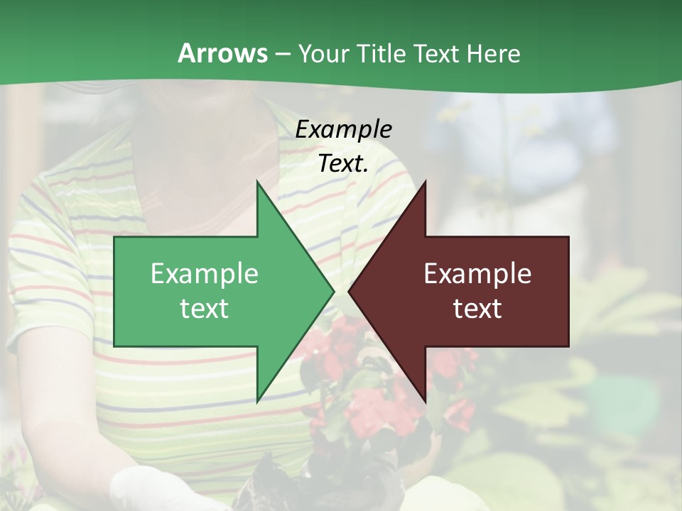 A Woman In A Hat Is Holding A Potted Plant PowerPoint Template