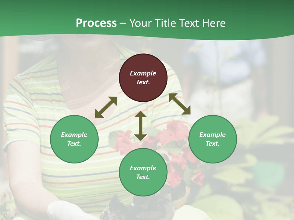 A Woman In A Hat Is Holding A Potted Plant PowerPoint Template