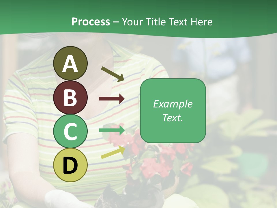 A Woman In A Hat Is Holding A Potted Plant PowerPoint Template