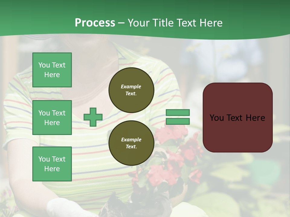 A Woman In A Hat Is Holding A Potted Plant PowerPoint Template