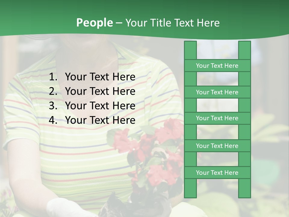 A Woman In A Hat Is Holding A Potted Plant PowerPoint Template