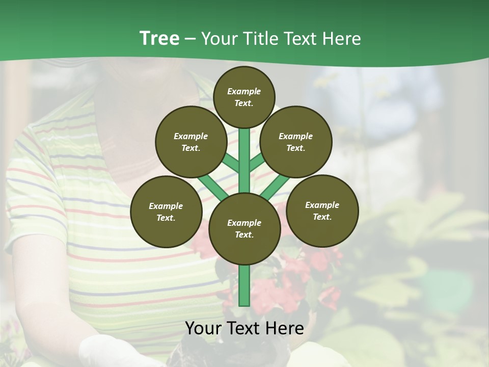 A Woman In A Hat Is Holding A Potted Plant PowerPoint Template