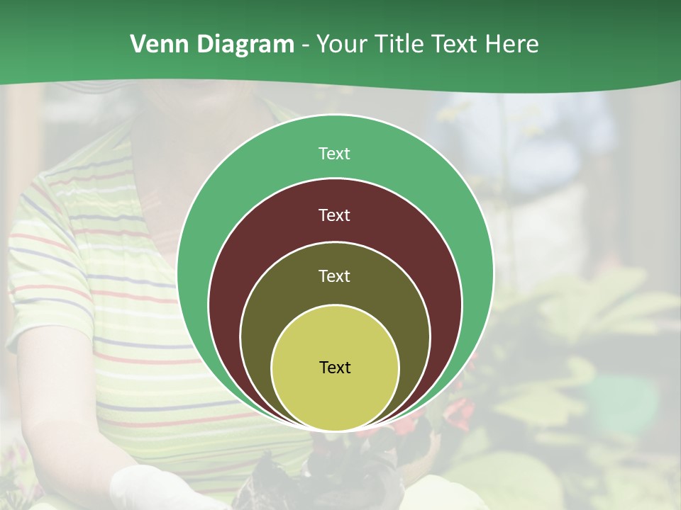 A Woman In A Hat Is Holding A Potted Plant PowerPoint Template