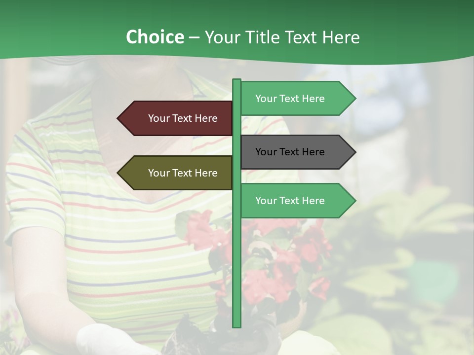 A Woman In A Hat Is Holding A Potted Plant PowerPoint Template