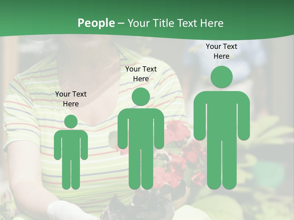 A Woman In A Hat Is Holding A Potted Plant PowerPoint Template