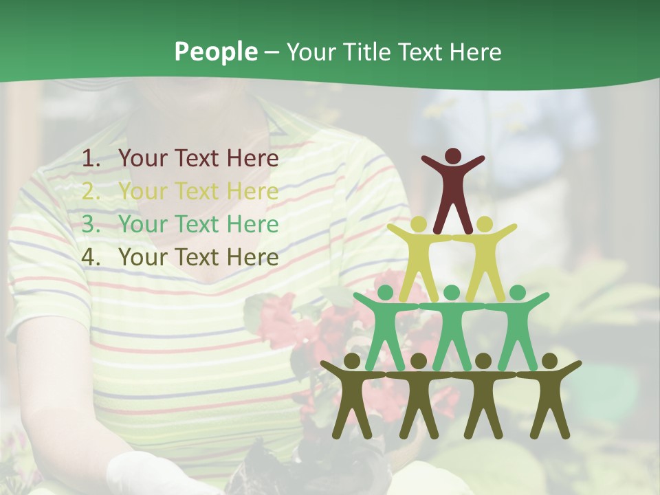 A Woman In A Hat Is Holding A Potted Plant PowerPoint Template