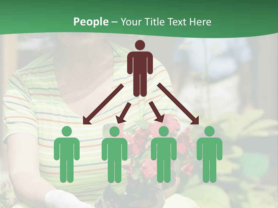 A Woman In A Hat Is Holding A Potted Plant PowerPoint Template
