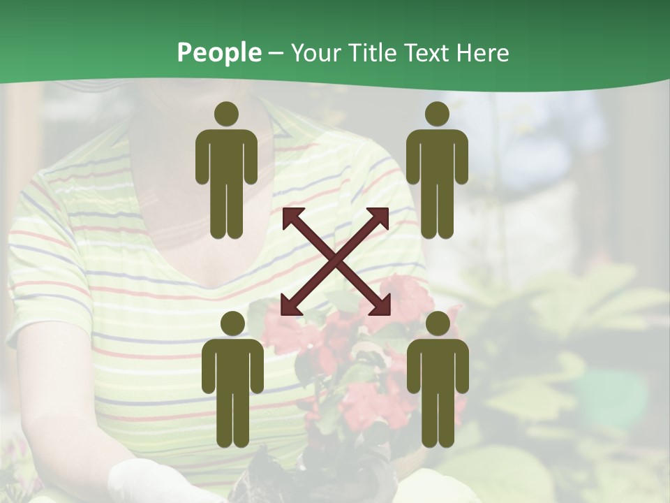 A Woman In A Hat Is Holding A Potted Plant PowerPoint Template