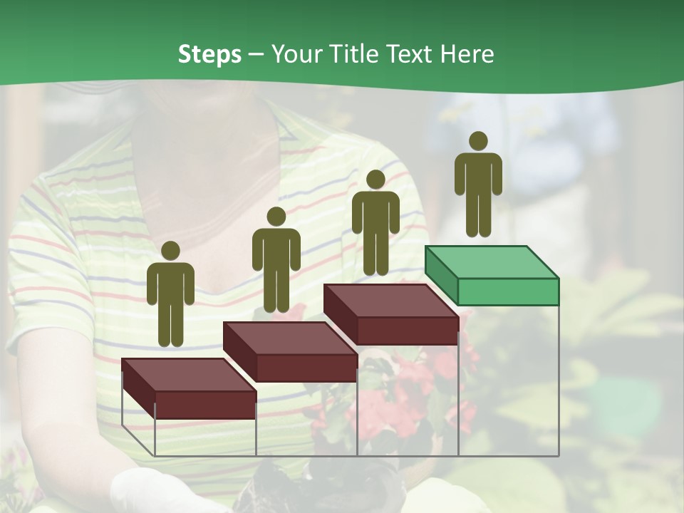 A Woman In A Hat Is Holding A Potted Plant PowerPoint Template