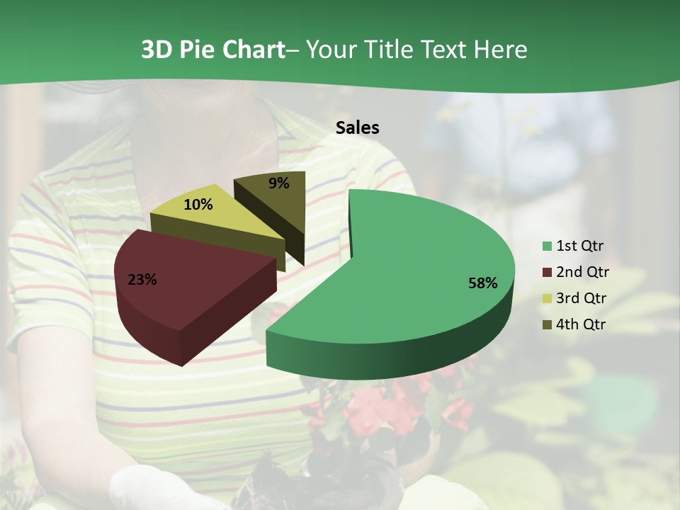A Woman In A Hat Is Holding A Potted Plant PowerPoint Template