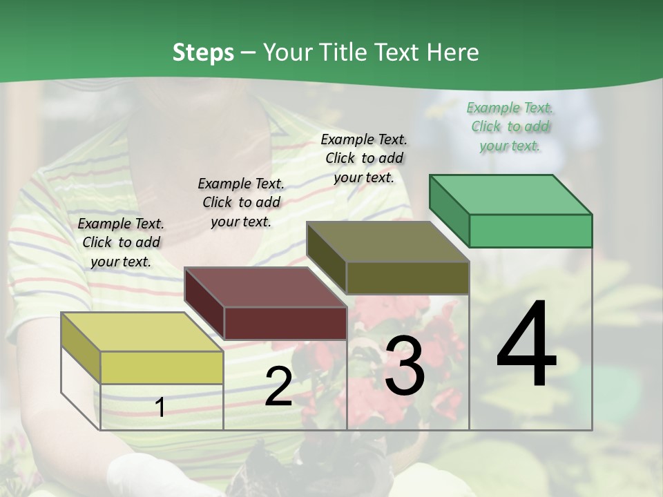 A Woman In A Hat Is Holding A Potted Plant PowerPoint Template