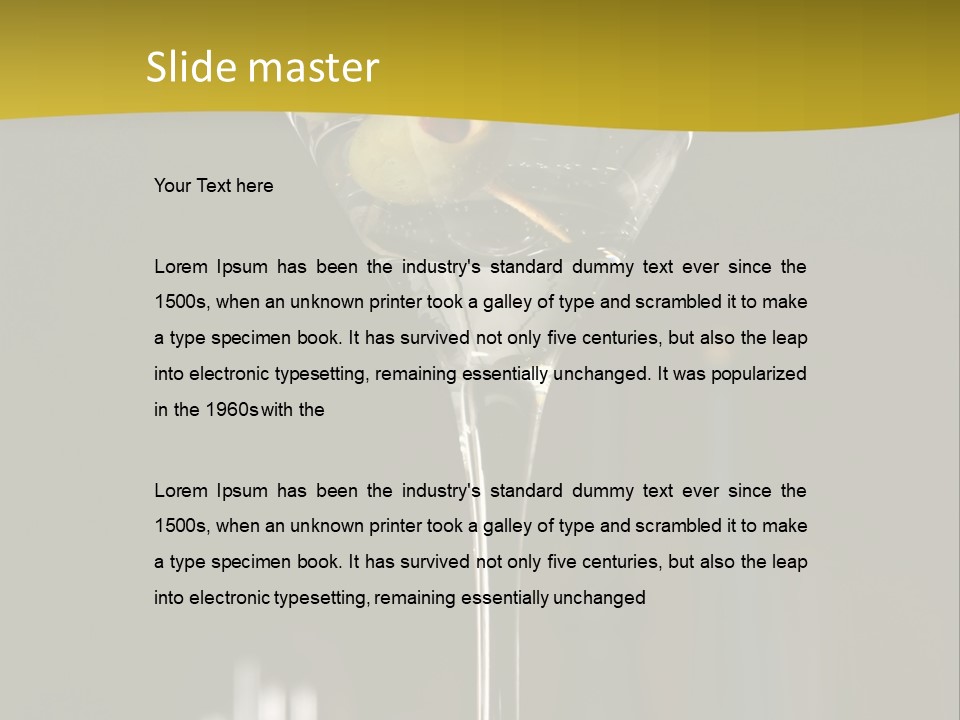 Martini Drop Liquor PowerPoint Template