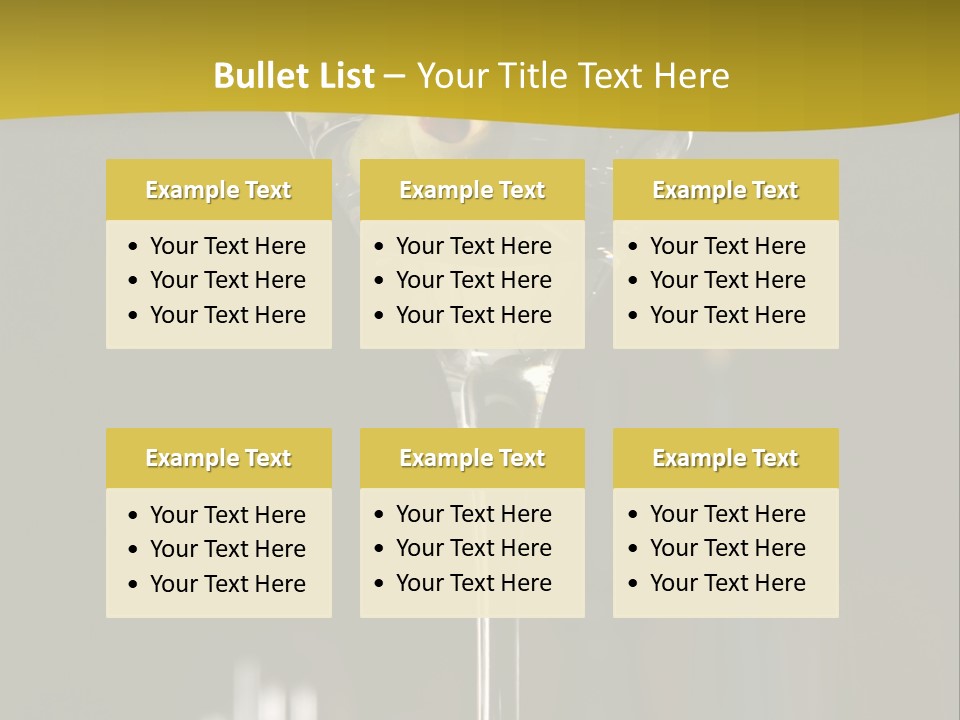 Martini Drop Liquor PowerPoint Template