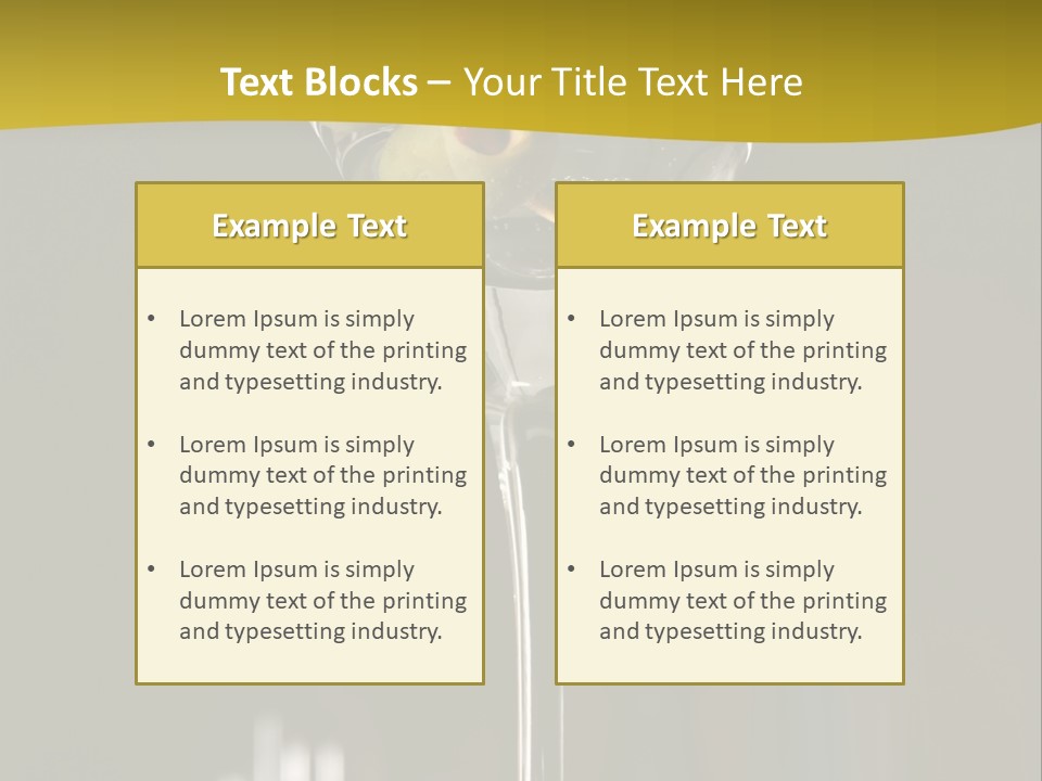 Martini Drop Liquor PowerPoint Template