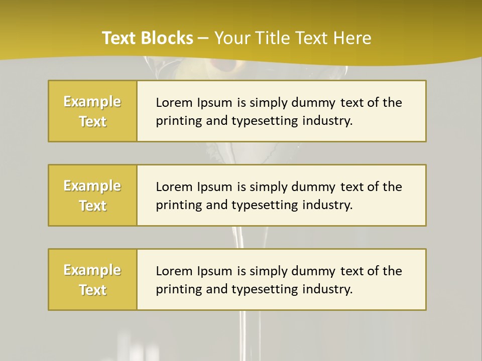 Martini Drop Liquor PowerPoint Template