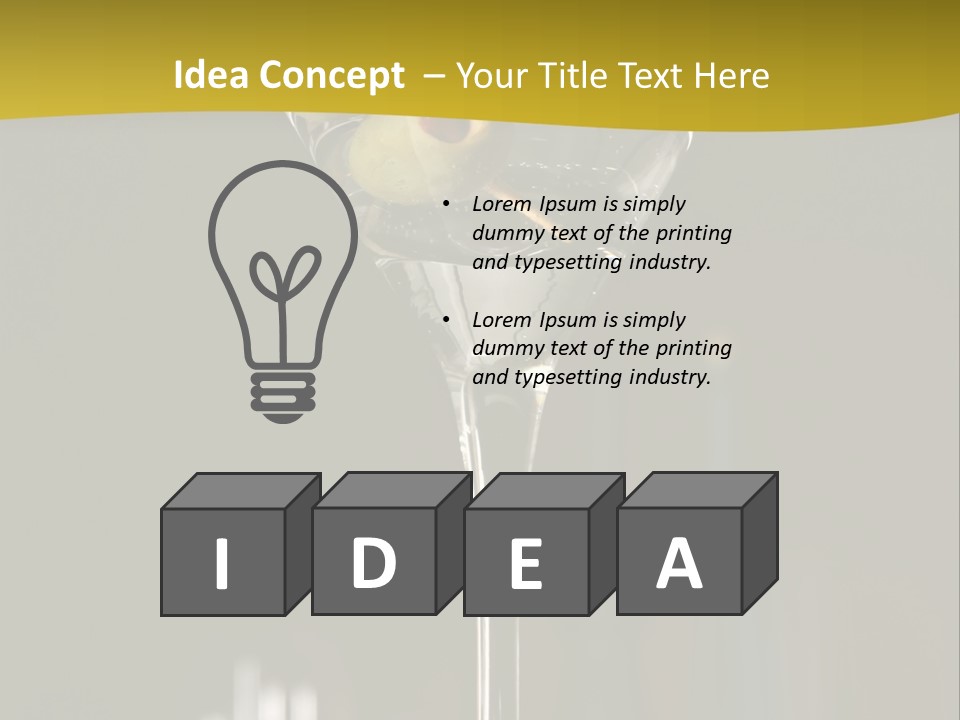 Martini Drop Liquor PowerPoint Template