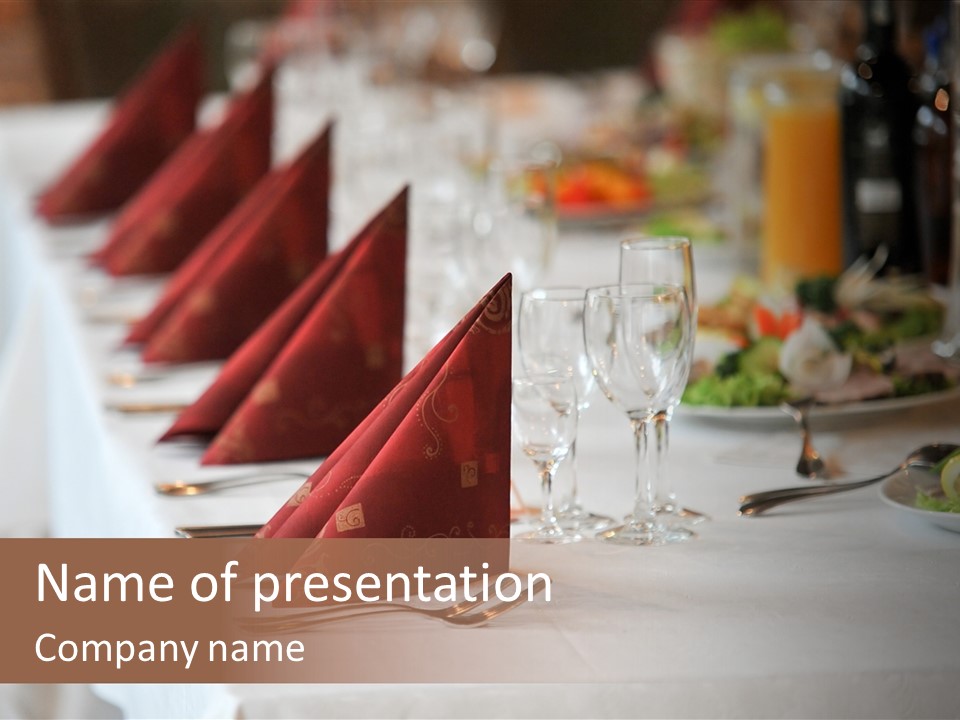 Dinner Orange Candle PowerPoint Template