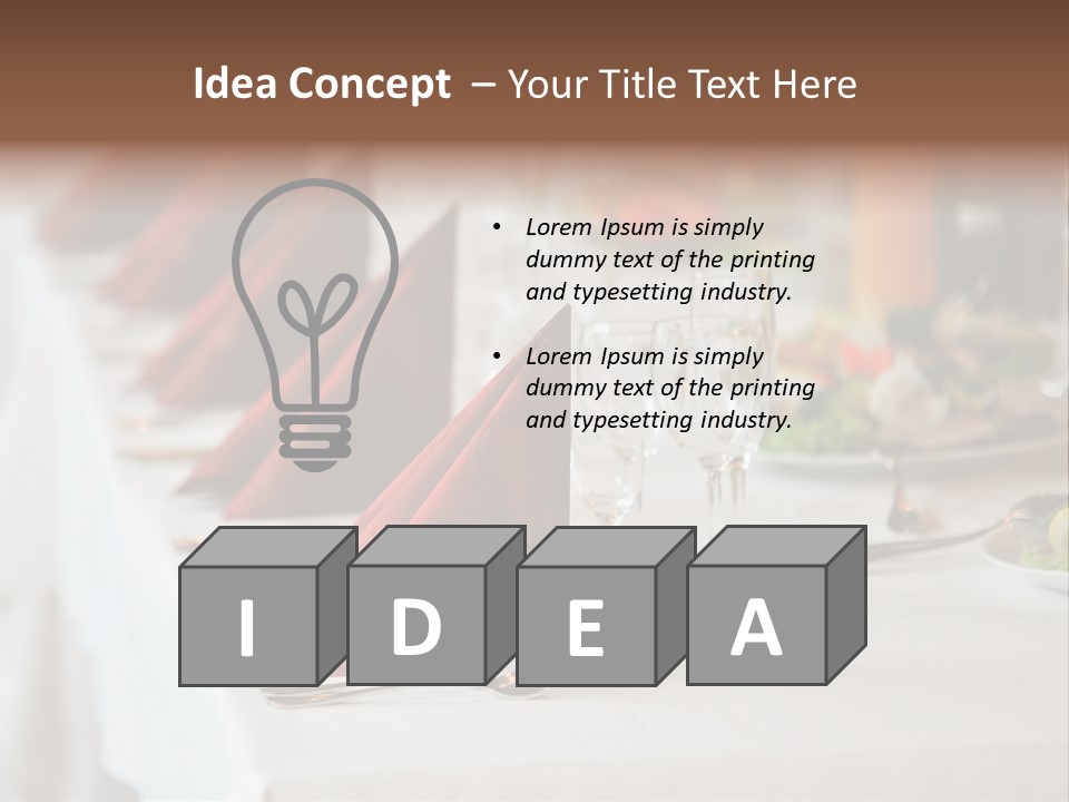 Dinner Orange Candle PowerPoint Template