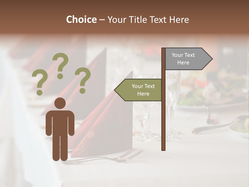 Dinner Orange Candle PowerPoint Template