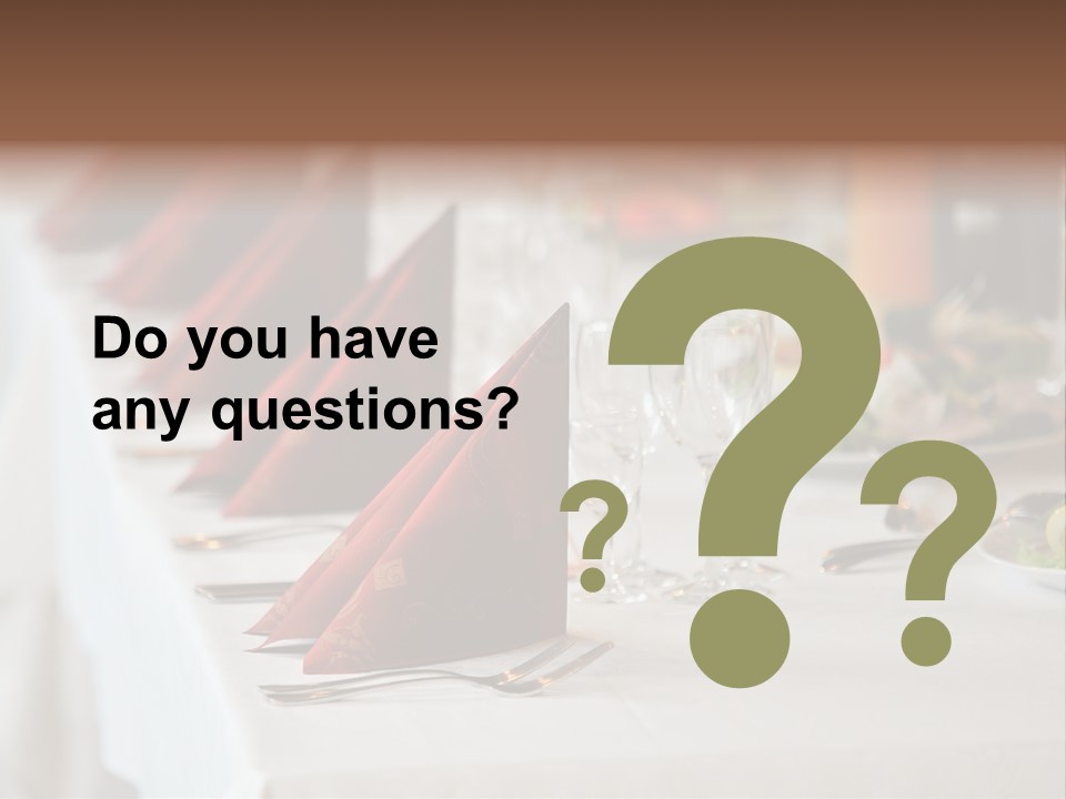 Dinner Orange Candle PowerPoint Template