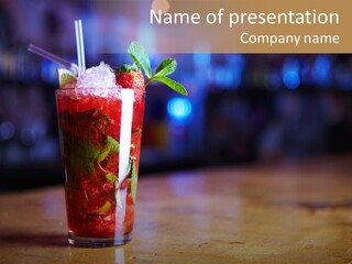 Refreshing Drink Mint PowerPoint Template