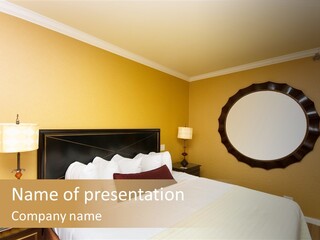 Lamp Sleeping Apartment PowerPoint Template