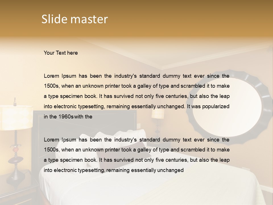 Lamp Sleeping Apartment PowerPoint Template