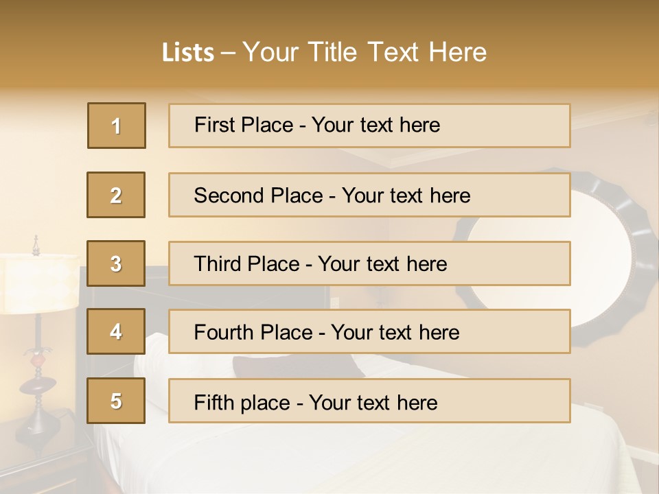 Lamp Sleeping Apartment PowerPoint Template