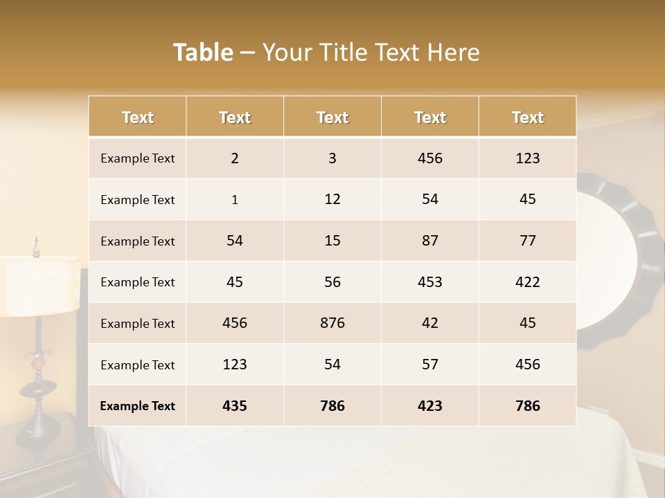 Lamp Sleeping Apartment PowerPoint Template