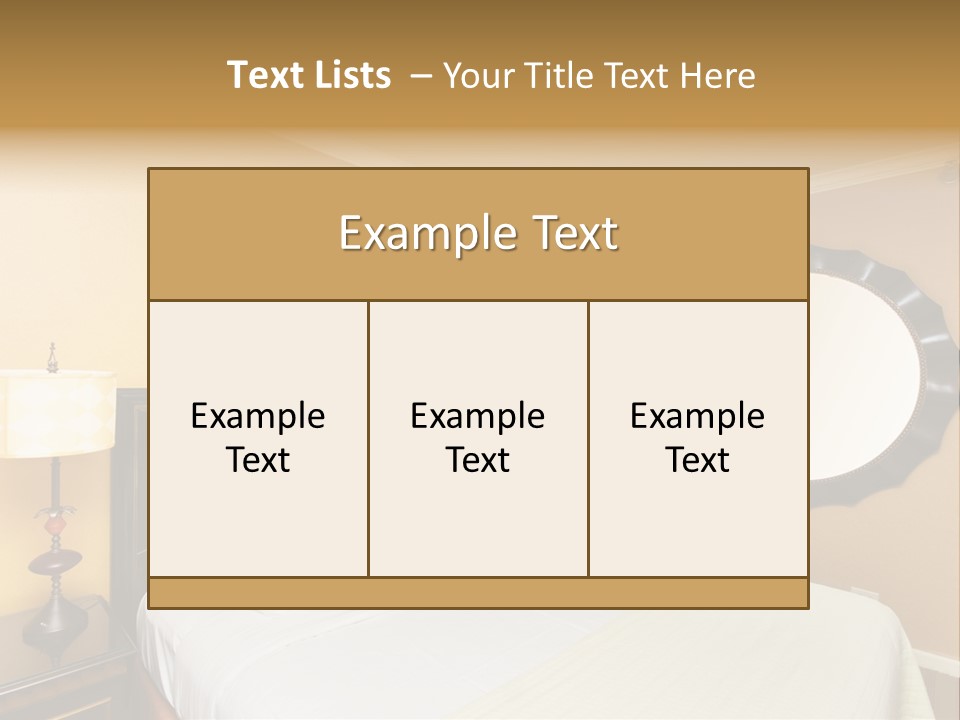 Lamp Sleeping Apartment PowerPoint Template