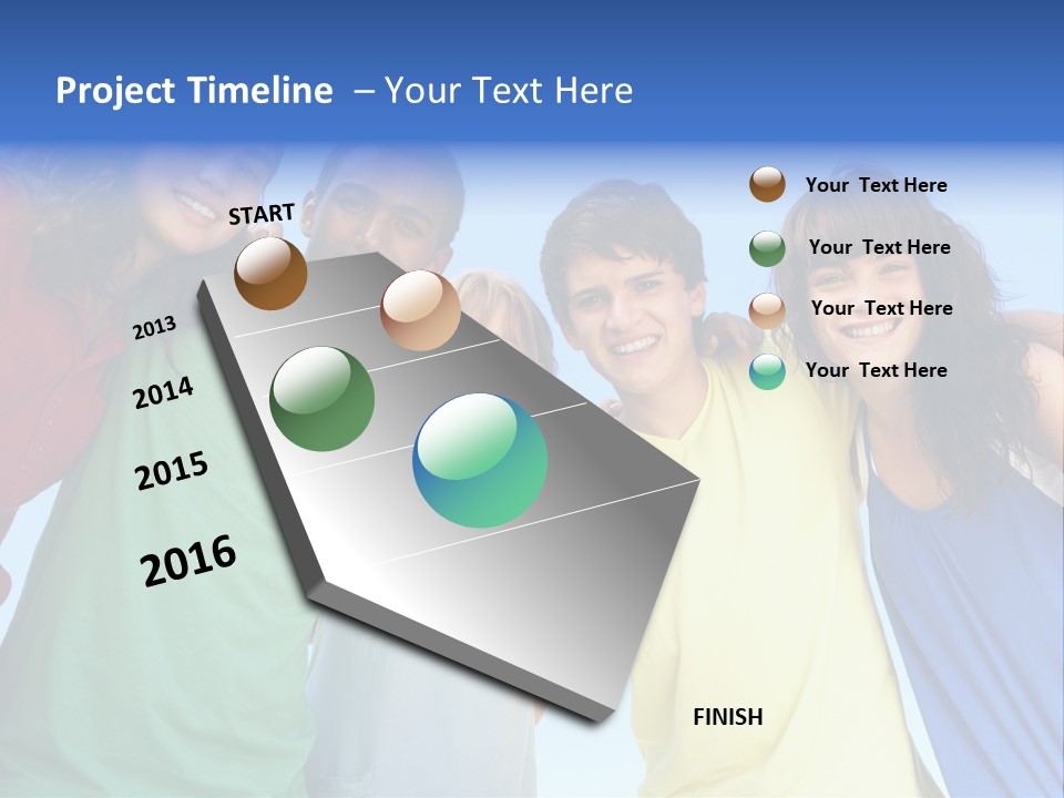 Friends Blue Energetic PowerPoint Template