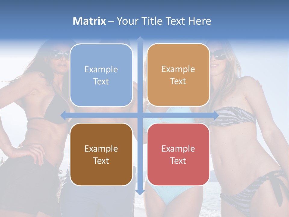 A Group Of People Standing Next To Each Other In Bikinis PowerPoint Template