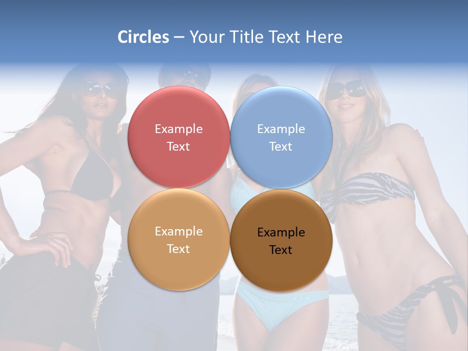 A Group Of People Standing Next To Each Other In Bikinis PowerPoint Template