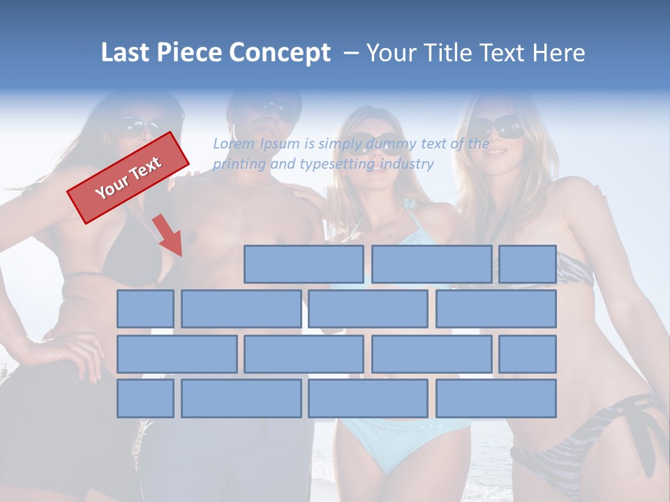 A Group Of People Standing Next To Each Other In Bikinis PowerPoint Template